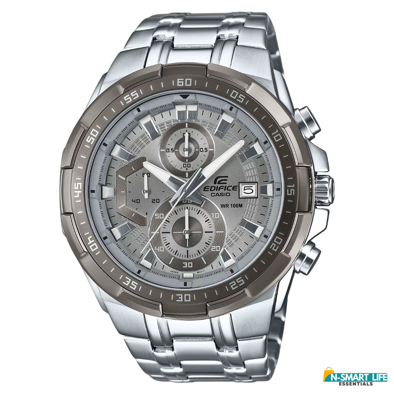 EDI_FICE X9-11008A-11P Silver Light Brown Man's Watch.