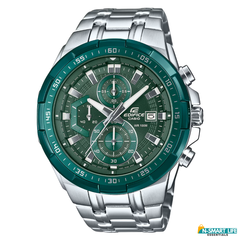 EDI_FICE X9-11012A-11P Silver Green Analog Man's Watch.