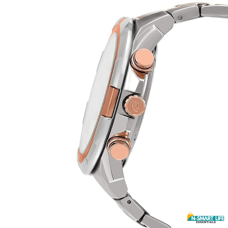 EDI_FICE 11056-P Silver Dual Tone Stainless Steel Man's Watch.